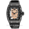 SKONE 5146 Skeleton men's watch with Silicone Band Alloy case for stock